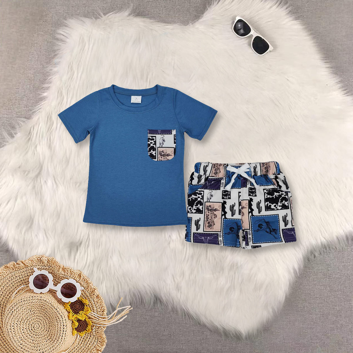 RTS NO MOQ baby Boys short sleeve Clothes Sets and romper