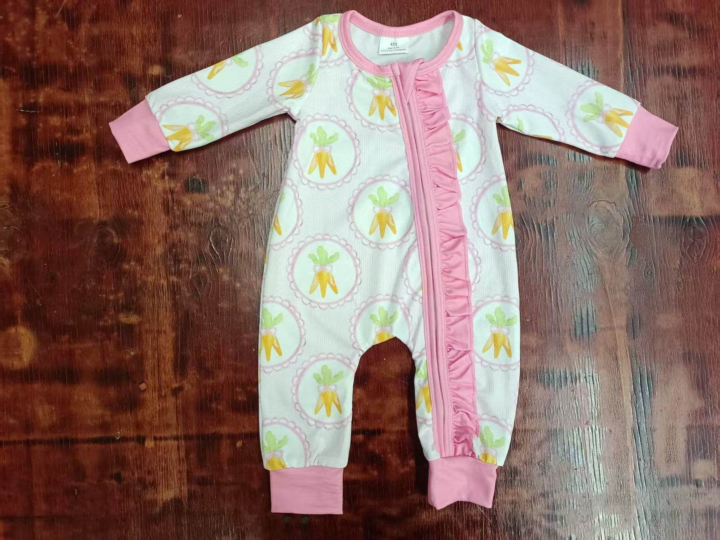 Custom moq 3 eta 6-7weeks baby girl clothes easter long sleeve romper