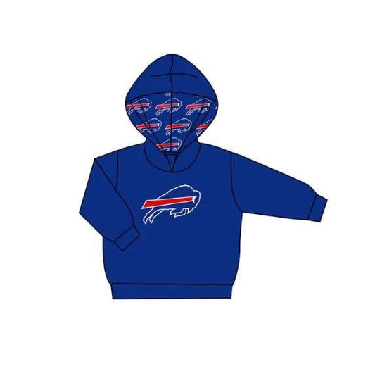 Custom moq 5 mix size milk silk baby girls clothes team blue hooded long sleeve top-25.8.1