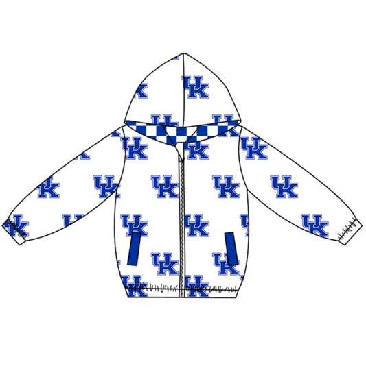 Custom moq 5 mix size milk silk summer team baby boys clothes blue hooded long sleeve top-25.10.15