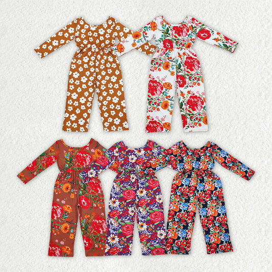 RTS Boys and girls clothes floral long Sleeve jumpsuit
