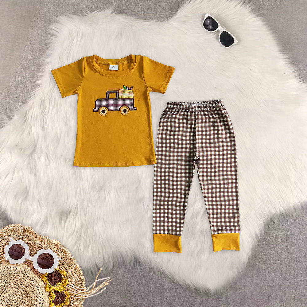 RTS NO MOQ Girls short sleeve pants Sets