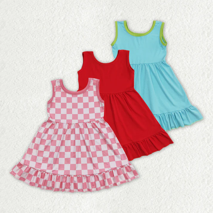 RTS NO MOQ Baby Girl Clothes Short-sleeved dress