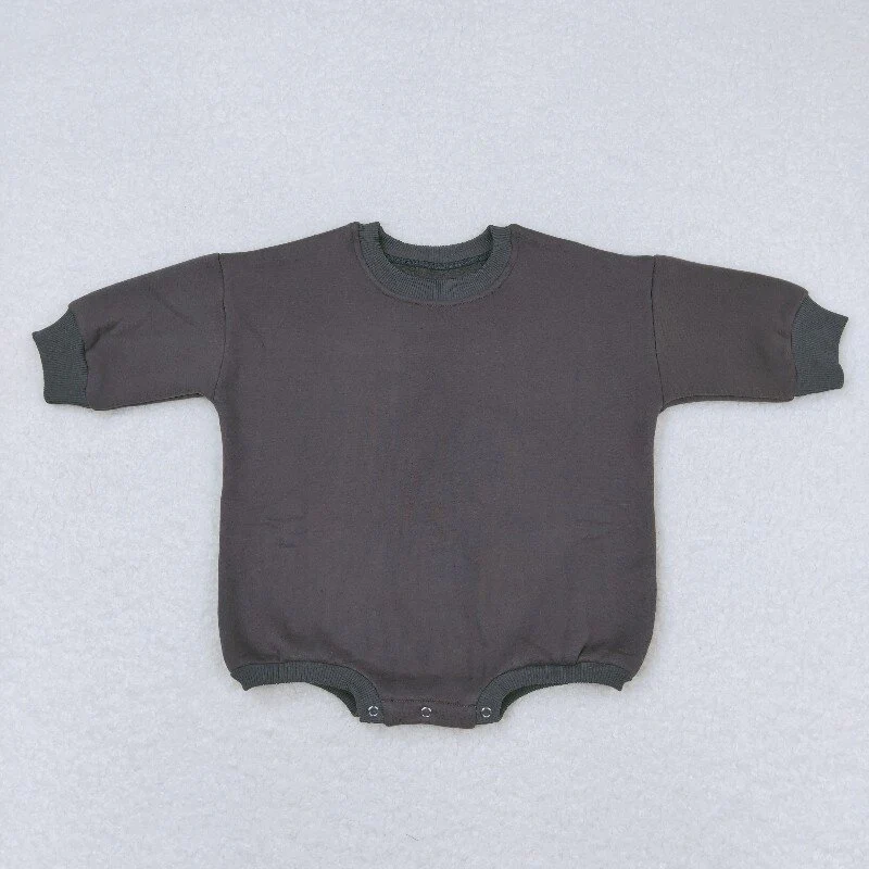 RTS NO MOQ Sibling baby girl boys clothes Fleece-lined long-sleeved bodysuits