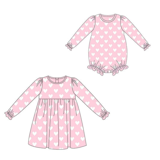 Custom moq 5 each style eta 6-7weeks baby girl clothes love long sleeve romper and dress -25.8.28