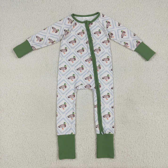 RTS NO MOQ Sibling Baby boy clothes duck long-sleeved trousers suit & romper and blanket