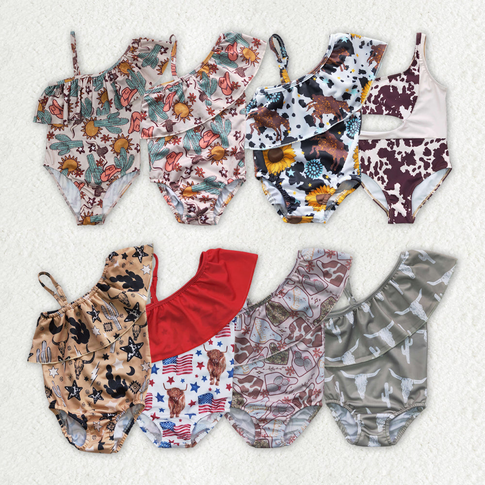 RTS NO MOQ baby girl clothes Short Skirt Set & Swimsuit