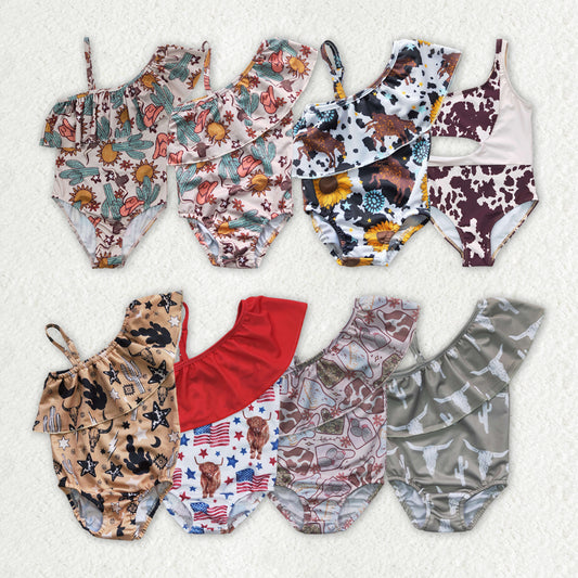 RTS NO MOQ baby girl clothes Short Skirt Set & Swimsuit