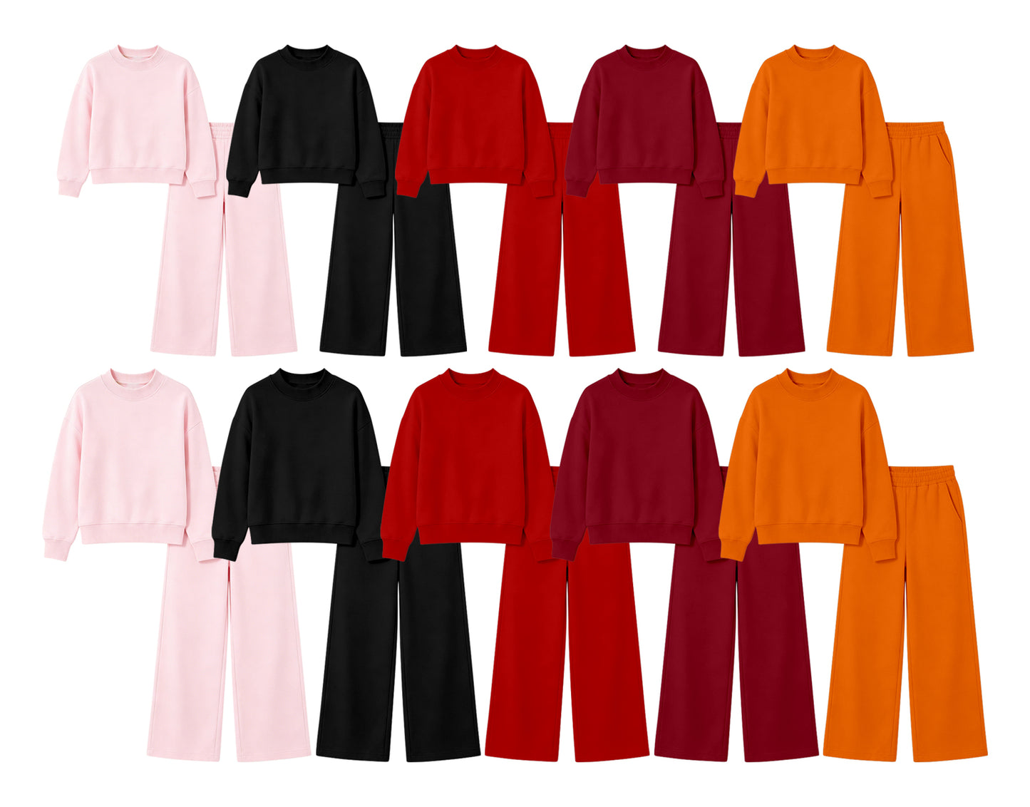 (Preorder new) No moq Kids And Adult Solid Long Sleeve Top With Pockets Pants Two Piece Fall Pajamas Clothes Sets