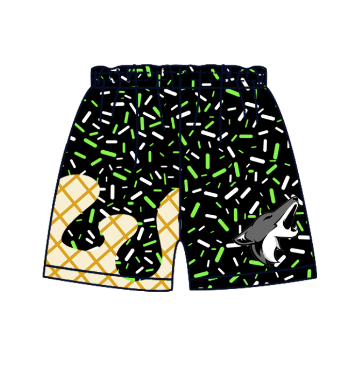 Custom moq 5 mix size milk silk baby boy clothes team black summer shorts-25.7.23