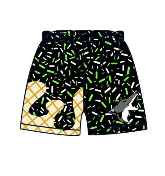 Custom moq 5 mix size milk silk baby boy clothes team black summer shorts-25.7.23