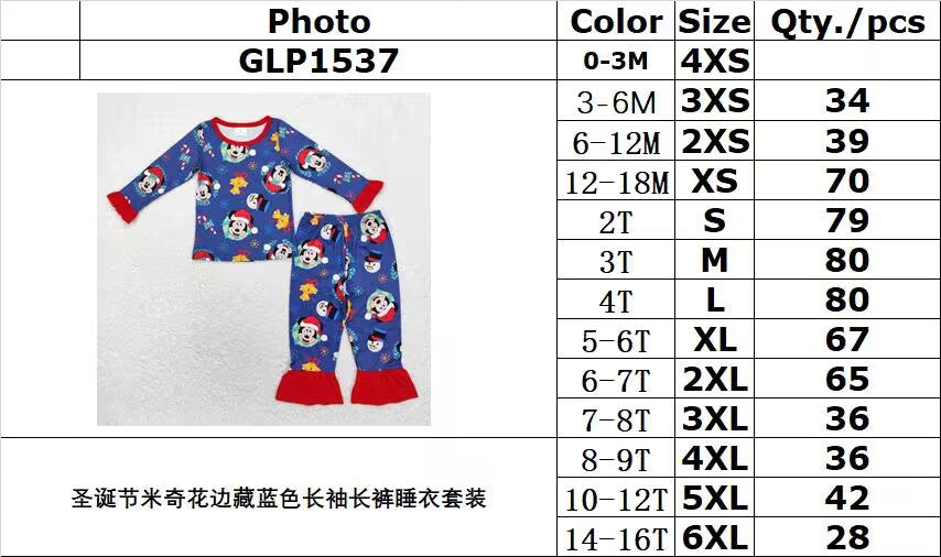 Cute Clothes  GLP1537 Baby Girls Christmas Top Pants Pajamas Clothes Sets