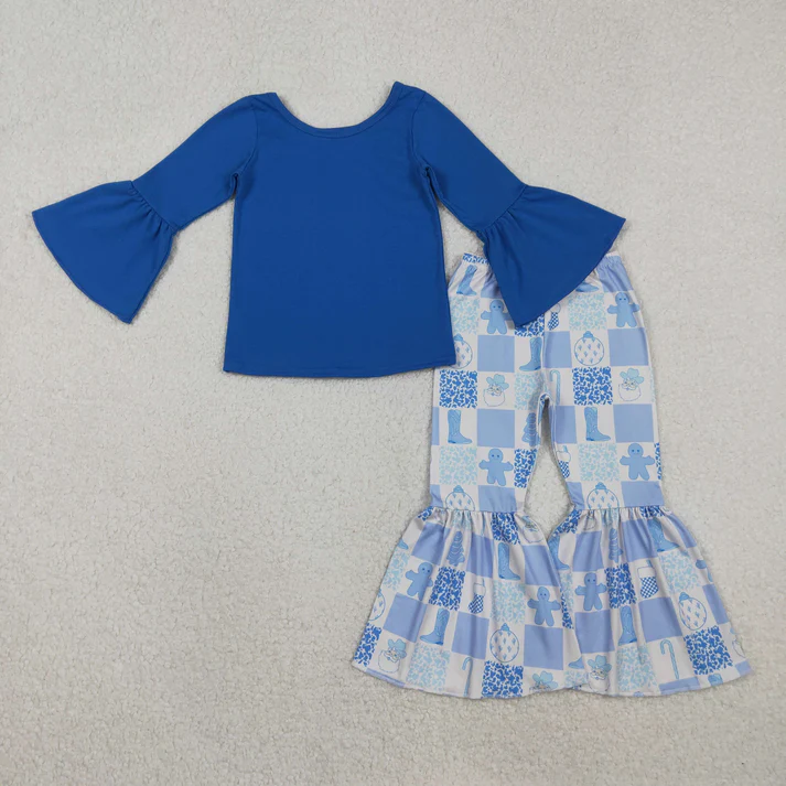 RTS NO MOQ Sibling baby girl boy clothes Christmas long-sleeved pants suits