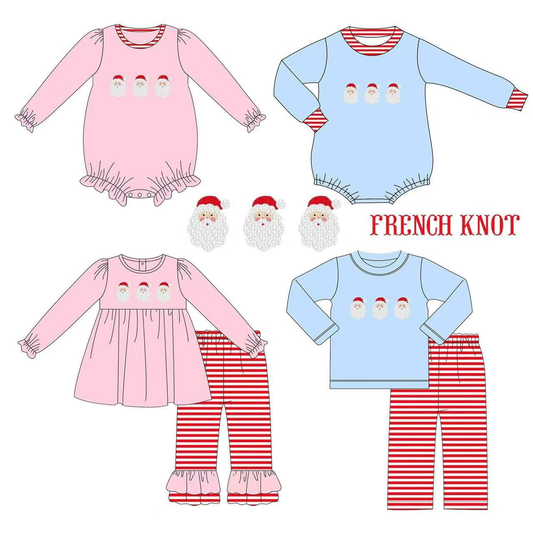Custom moq 5 each style eta 6-7weeks baby girl clothes Christmas long sleeve sets and rompers