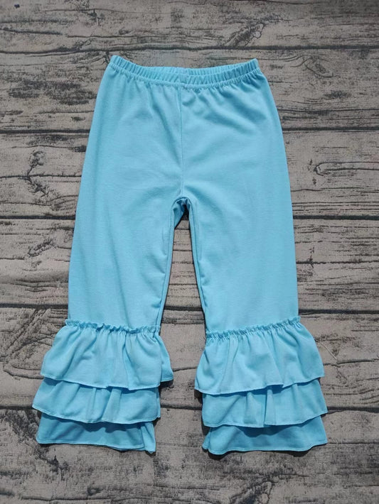 Custom moq 3 eta 6-7weeks baby girl clothes blue lace long Pants