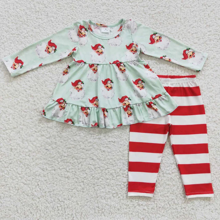 RTS NO MOQ Sibling baby girl clothes Christmas bow long sleeve pants Sets