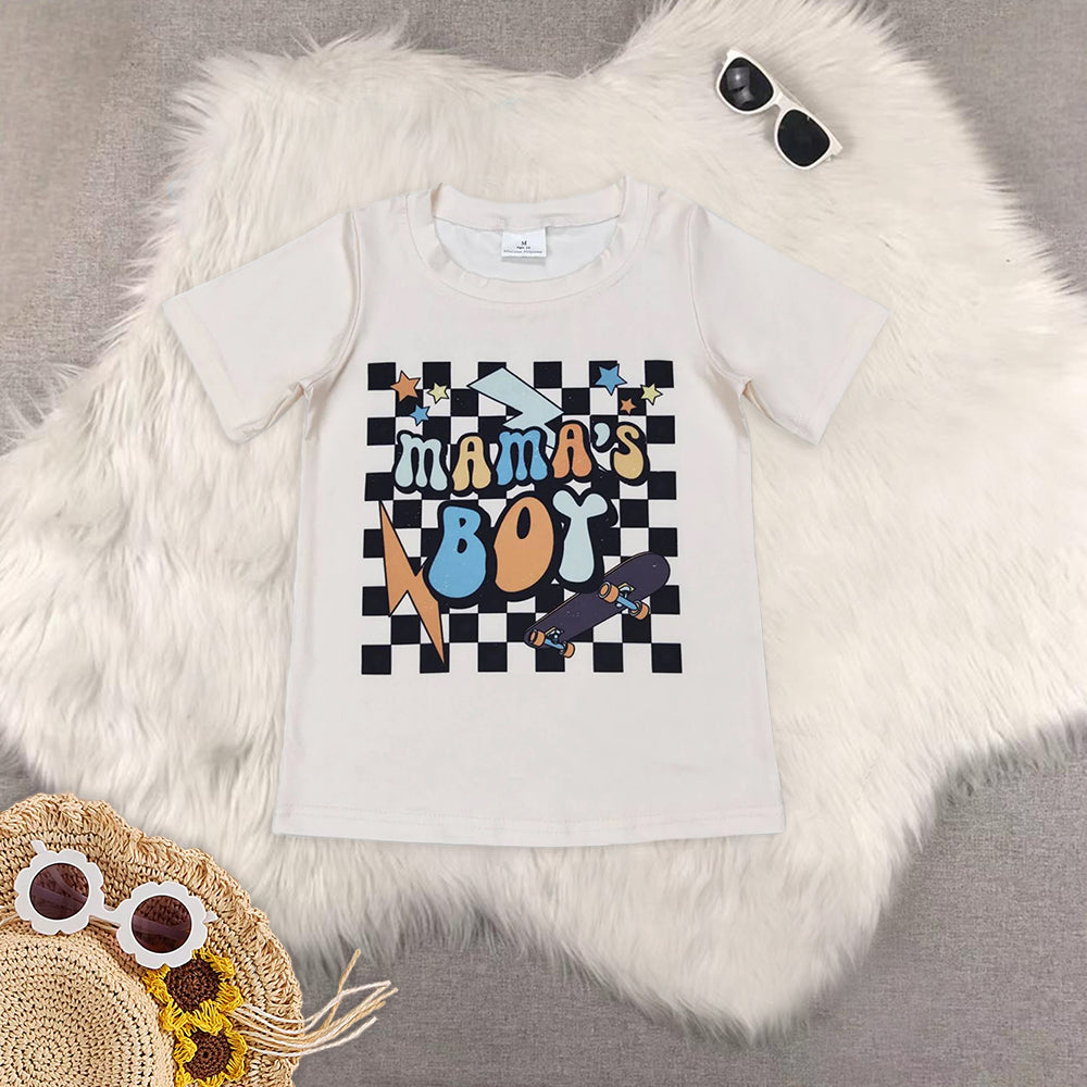 RTS NO MOQ Baby Boys Clothes MAMA BOY Short Sleeve tops