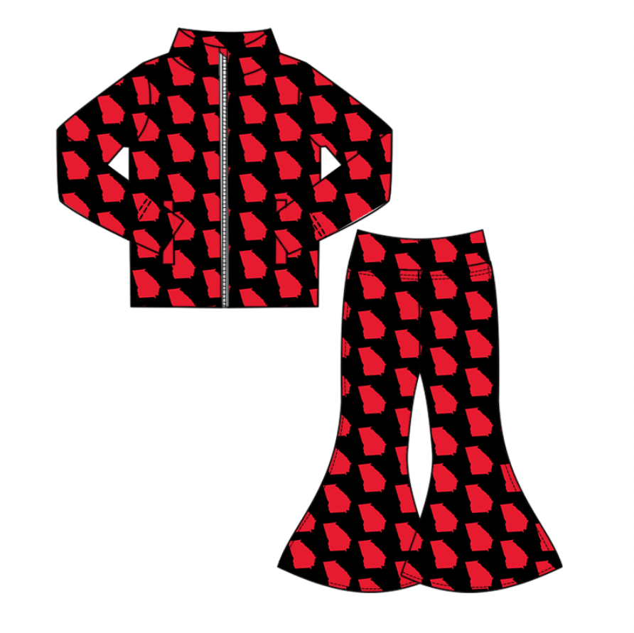 Custom moq 5 mix size milk silk summer teams baby girls clothes dark red hooded long sleeve pants sets and yoga sets and dress and hooded top-25.9.1