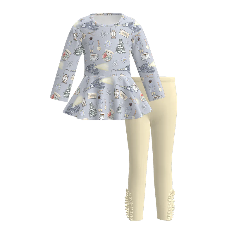 Custom moq 5 each style eta 6-7weeks baby girl clothes long sleeve pants sets 1 and sets 6-25.7.19