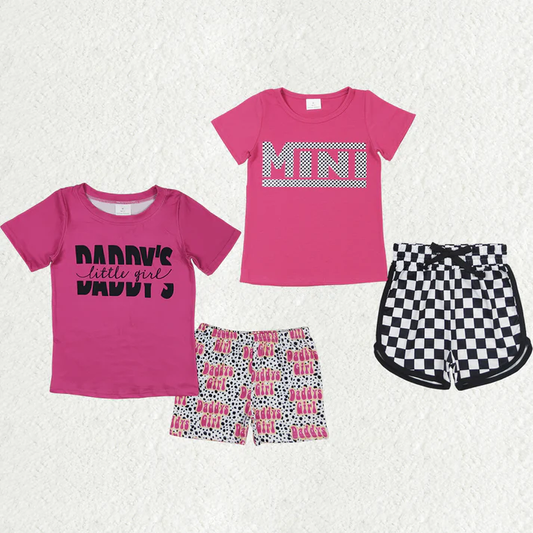 RTS NO MOQ baby girls Clothes short sleeve shorts Sets