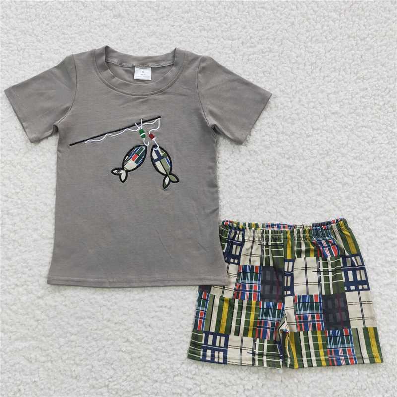RTS NO MOQ Embroidery short-sleeved shorts suit & short-sleeved sets