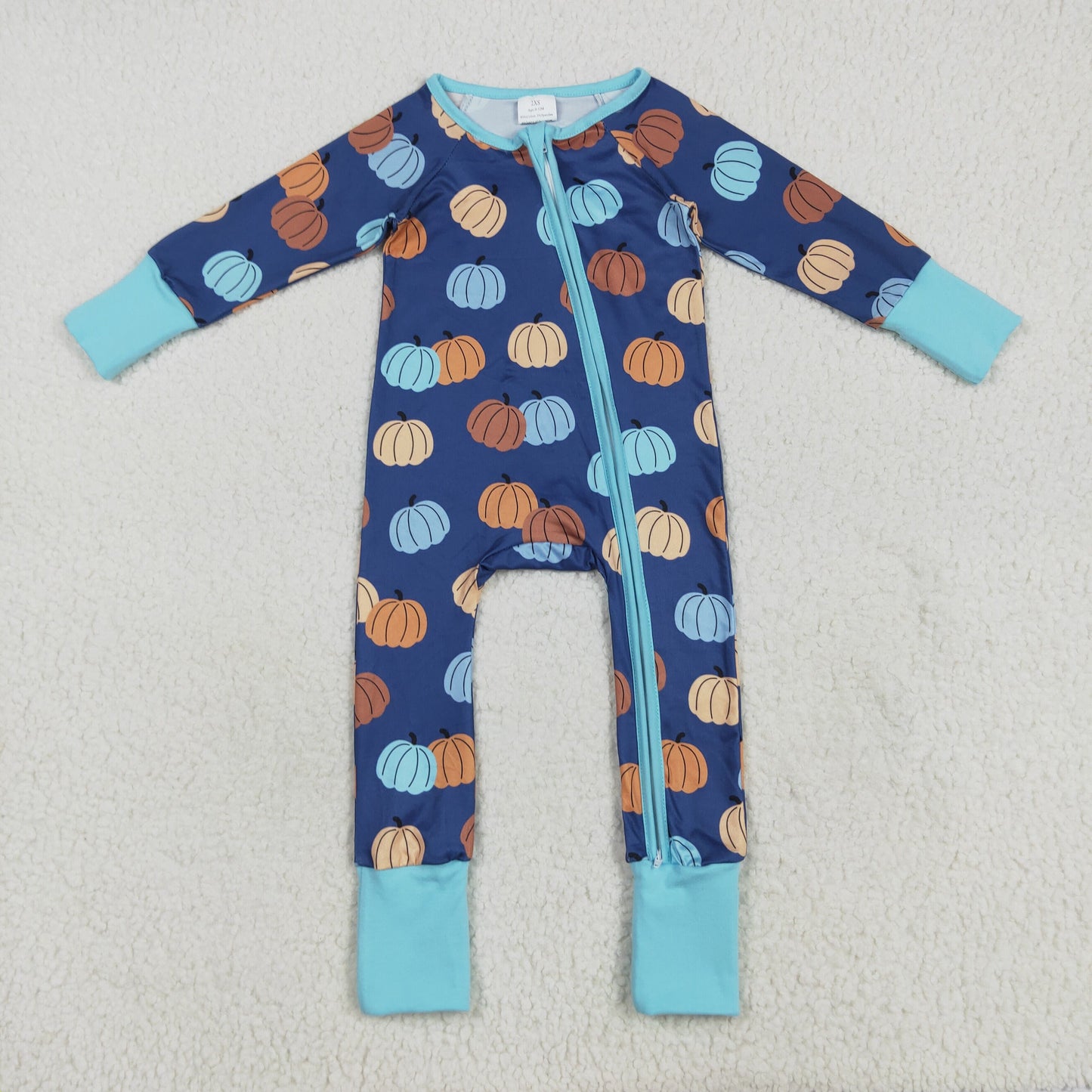 RTS NO MOQ Sibling Baby boy girls clothes Halloween pumpkin long-sleeve rompers