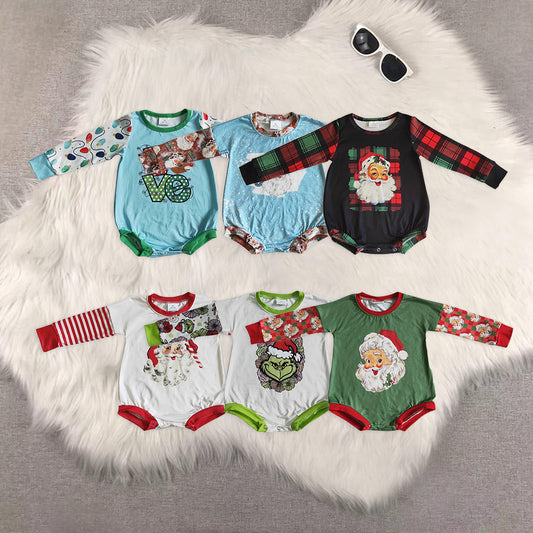 RTS NO MOQ Baby boy clothes Christmas long Sleeve Romper Mixed Sizes