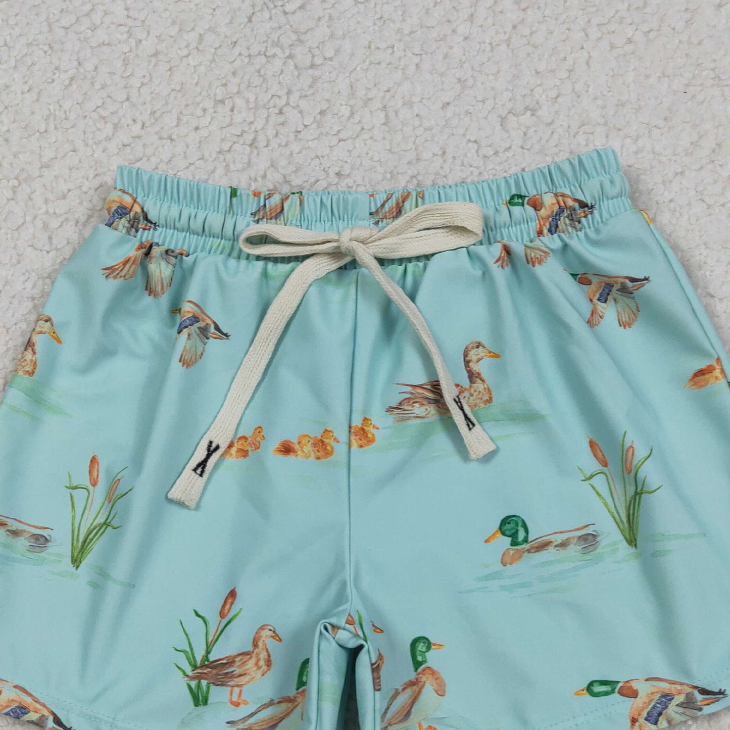 RTS NO MOQ milk silk S0266 Baby Boys Ducks Summer Swimming Trunks Bottom（3-6M-6-7T）