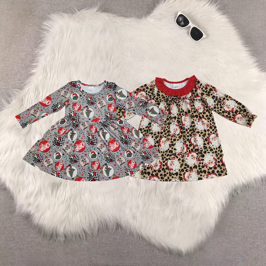 RTS Sibling baby girls clothes Christmas long Sleeve dresses
