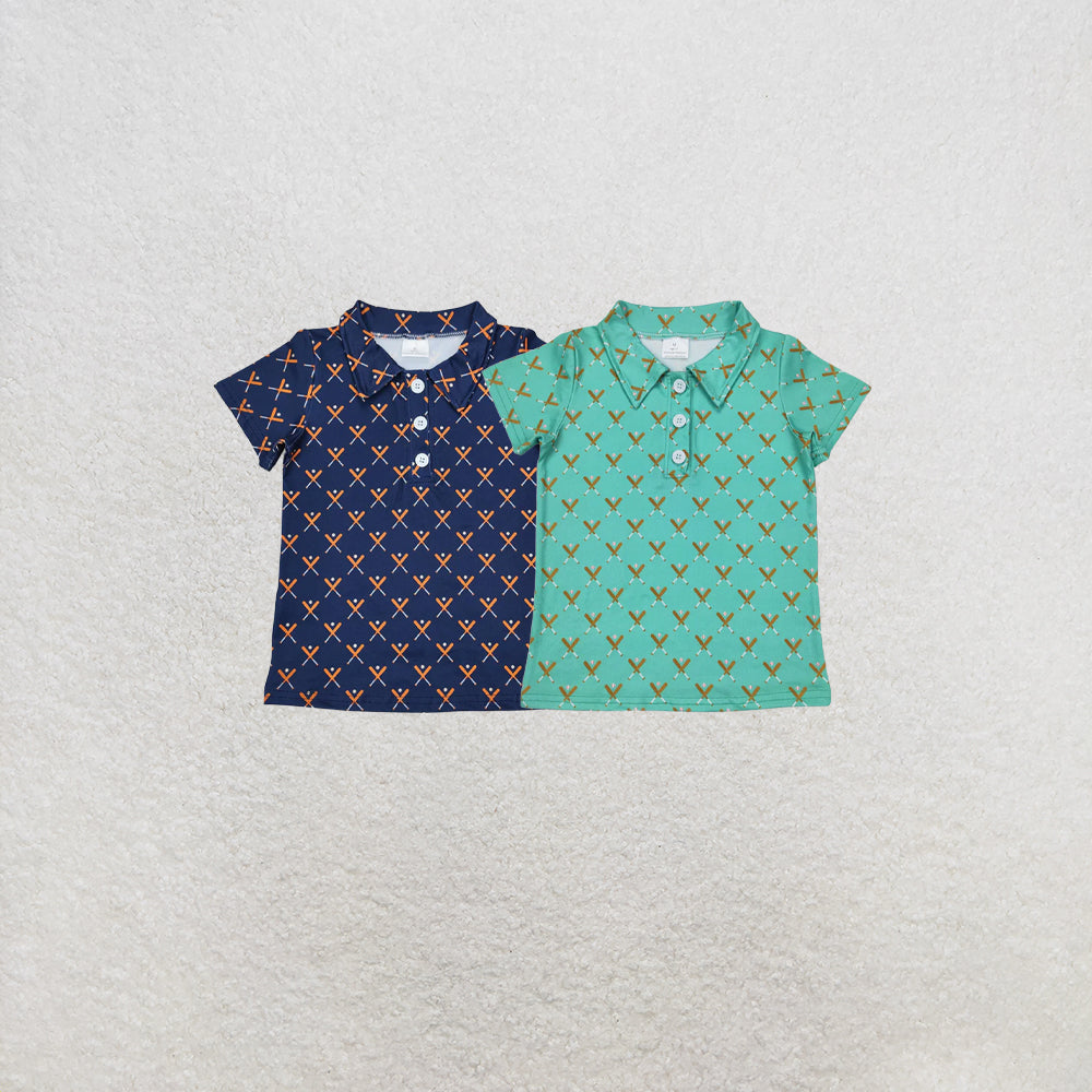 RTS NO MOQ Sibling Baby Boys Baseball Bats Short Sleeve Pullovers Tops