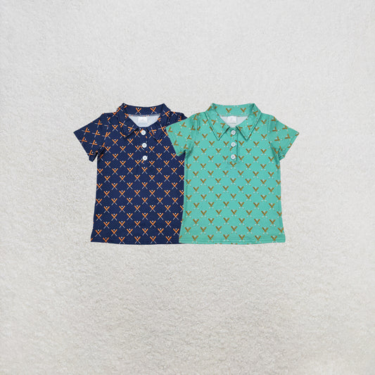 RTS NO MOQ Sibling Baby Boys Baseball Bats Short Sleeve Pullovers Tops