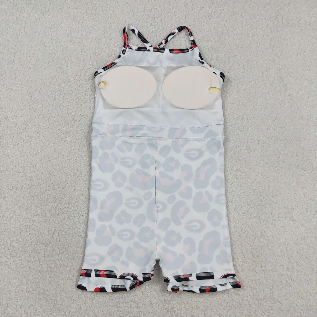 RTS NO MOQ GSD3632 Baby Girls Strap Knee-Length Dress Black Red Leopard Team Yoga Dress