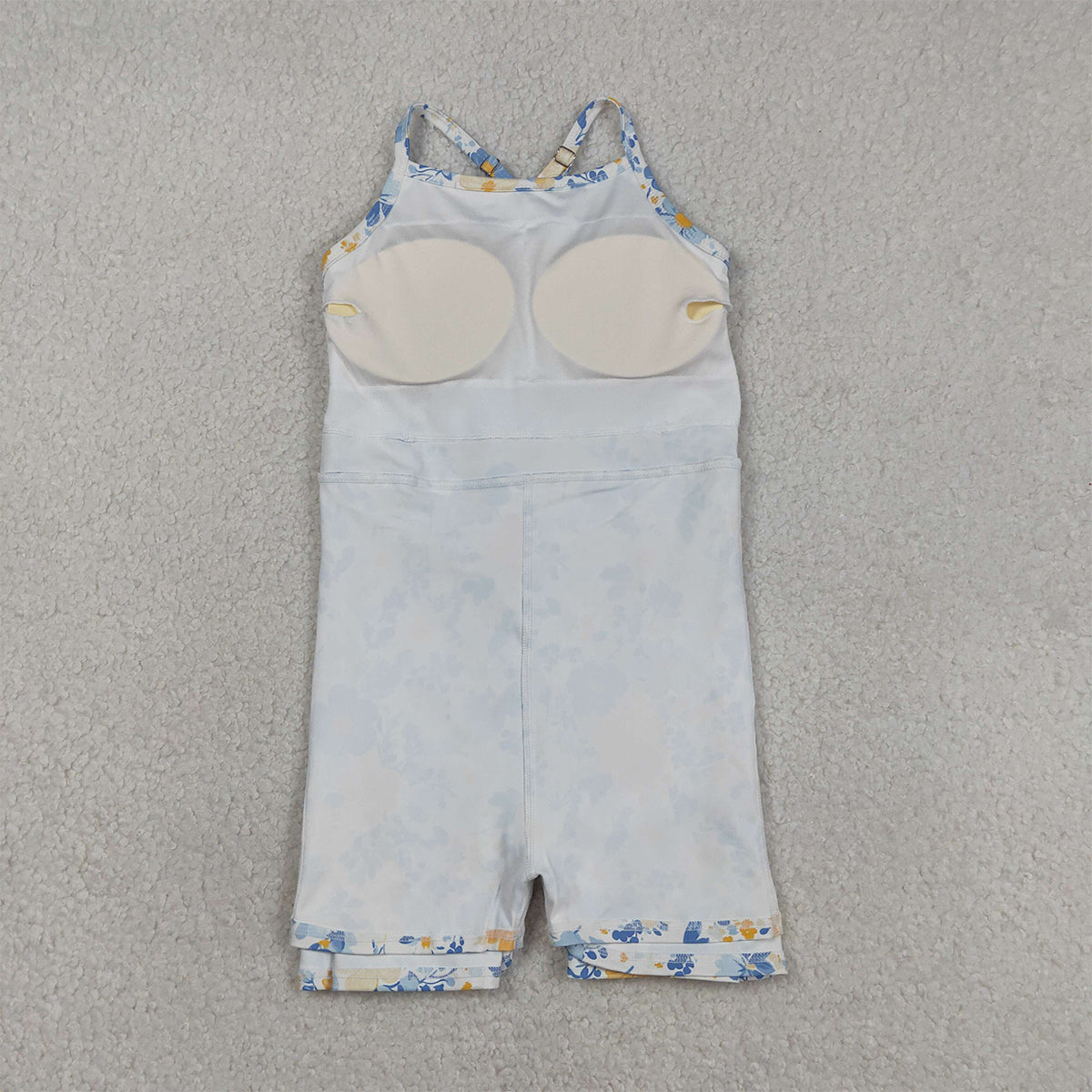 RTS NO MOQ GSD3565 Baby Girls Colorful Flowers Strap Yoga Shorts Ruffle Knee-Length Dress
