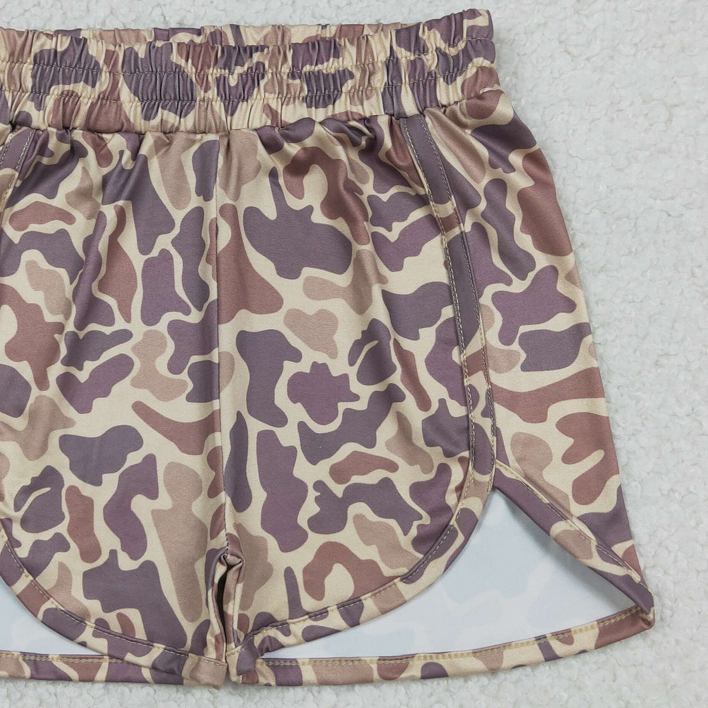RTS NO MOQ SS0373 Baby Girls Casual Brown Camo Outdoor Summer Short Bottoms