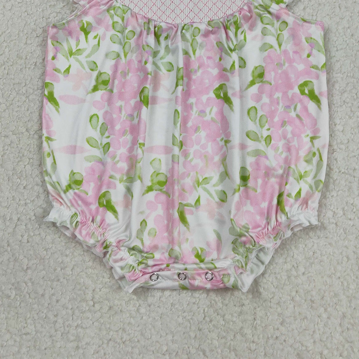 RTS NO MOQ SR3805 Baby Girls Smocked Ruffle Rompers Checked Colorful Flowers Cute Infant Clothing