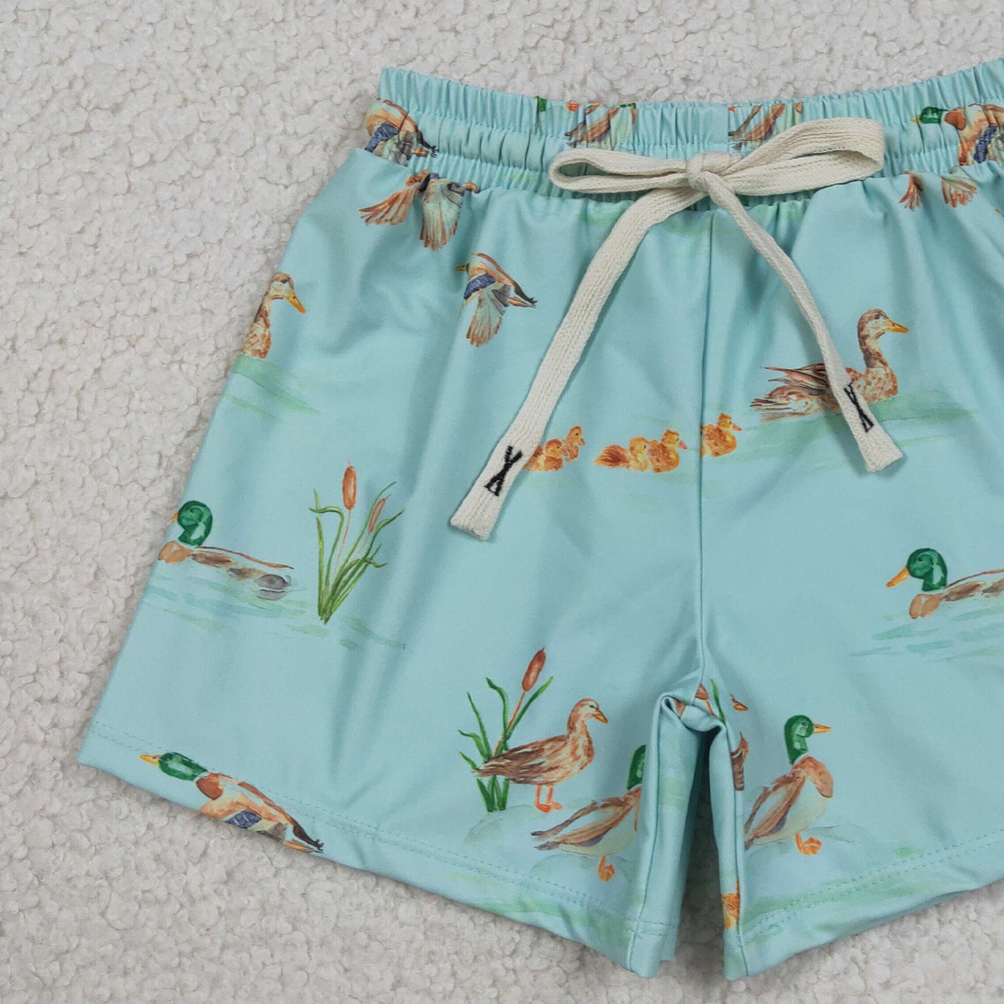 RTS NO MOQ milk silk S0266 Baby Boys Ducks Summer Swimming Trunks Bottom（3-6M-6-7T）