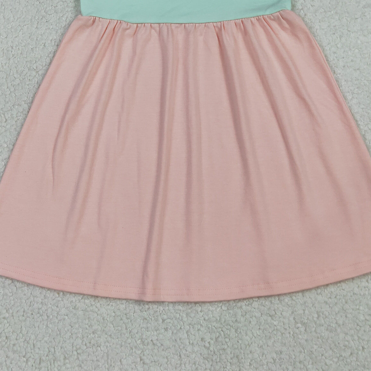 RTS NO MOQ GSD3530 Embroidery Baby Girls Bows Flutter Sleeve Patchwork Knee Length Dress