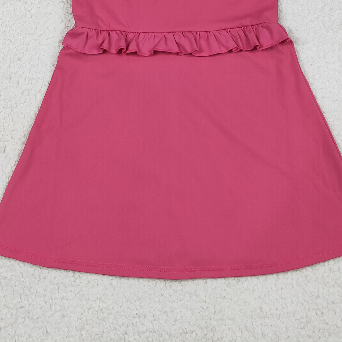 RTS NO MOQ GSD3740 Baby Girls Pink Sleeveless Yoga Active Shorts Knee-Length Dresses