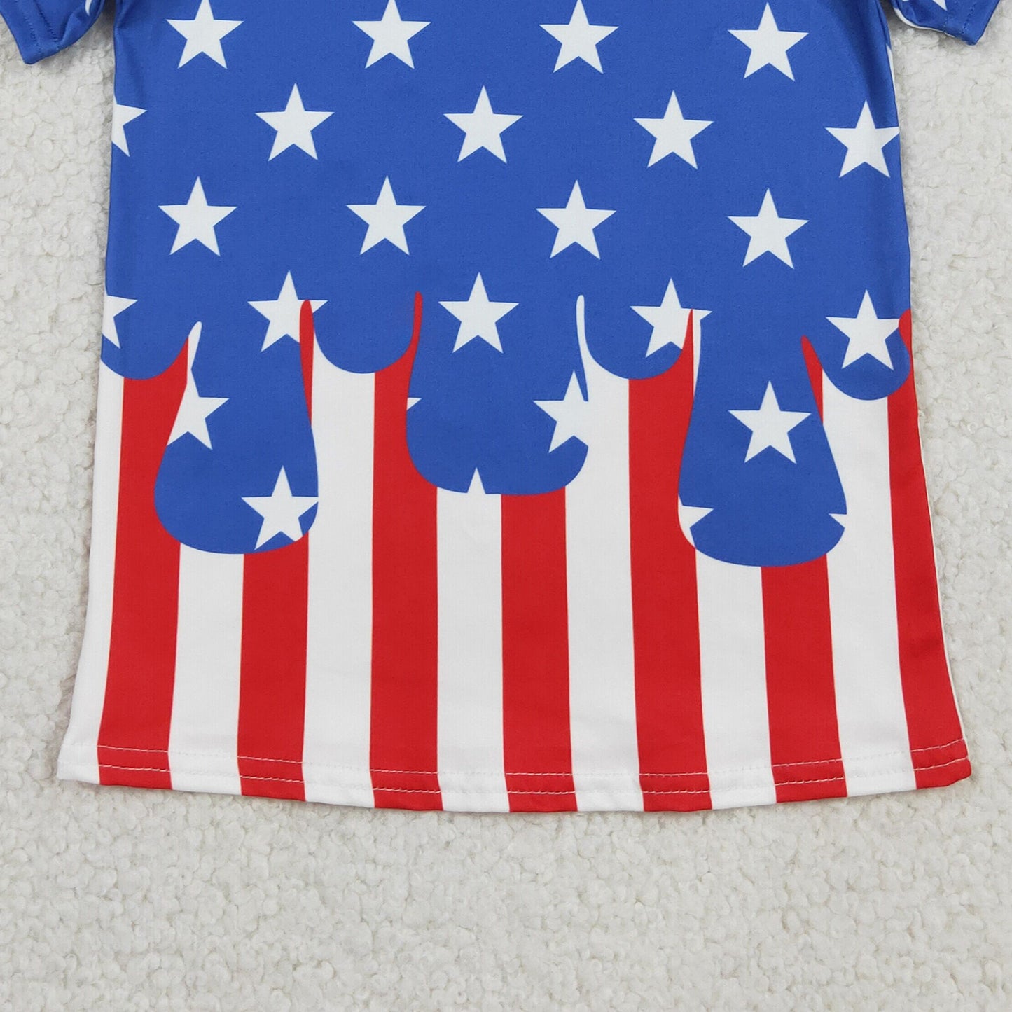 RTS NO MOQ Milk Silk BT1741 Baby Boys Short Sleeve Stars Stripe 4th of July T-shirts Top