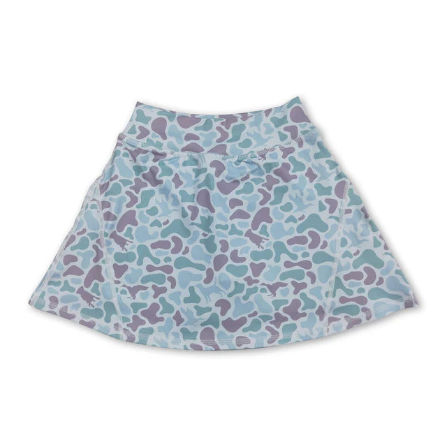 RTS NO MOQ Sibling Baby Girls Camo Yoga Skorts Bottom