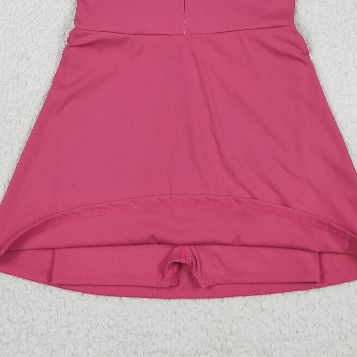 RTS NO MOQ GSD3740 Baby Girls Pink Sleeveless Yoga Active Shorts Knee-Length Dresses