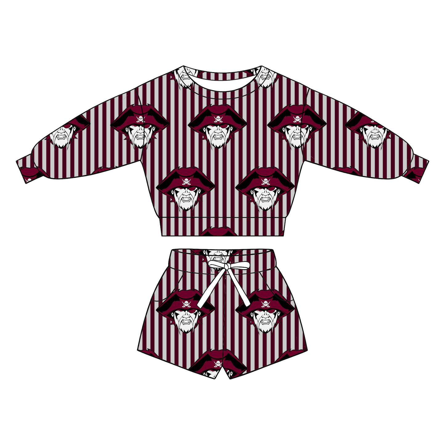 custom moq 5 mix size XY070209 Baby Kids Vertical Stripe Long Sleeve Top Drawstring Shorts Clothes Set