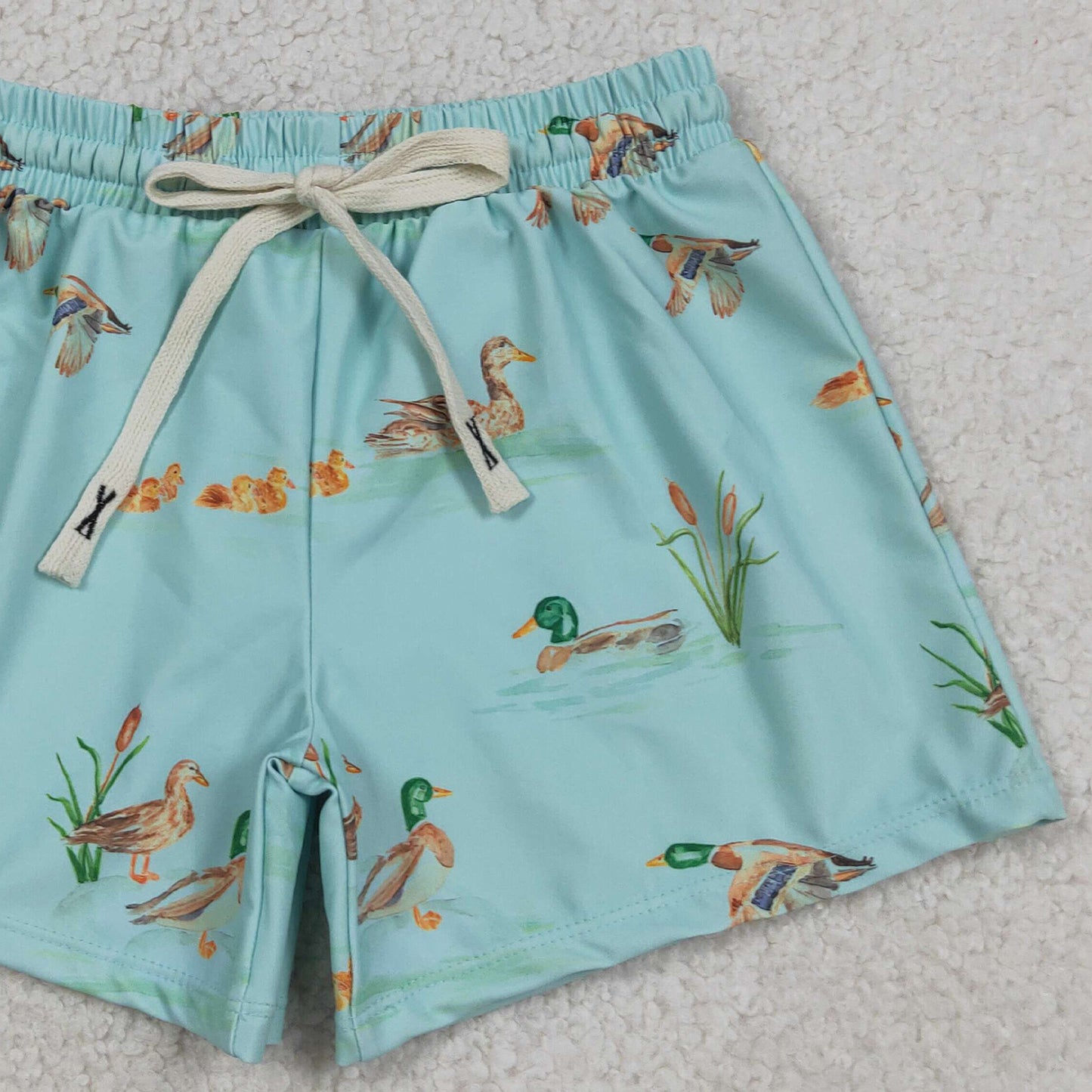 RTS NO MOQ milk silk S0266 Baby Boys Ducks Summer Swimming Trunks Bottom（3-6M-6-7T）