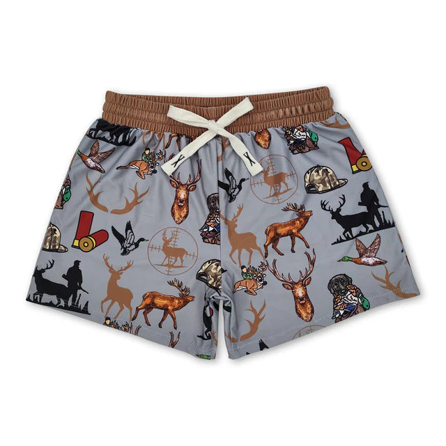 RTS NO MOQ（In Stock)Baby Boys Western Cow Aztec Trunks Bottoms Swimsuits