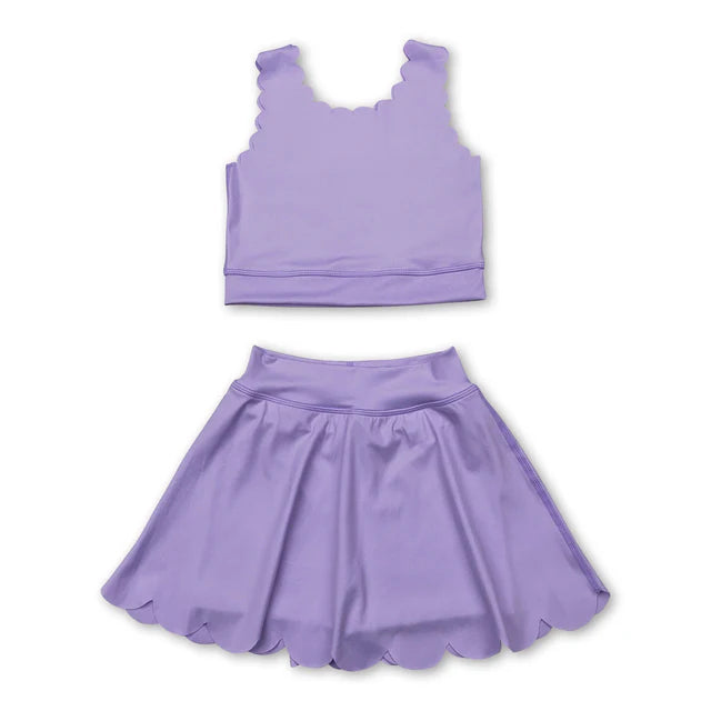 RTS NO MOQ Sibling Baby Girls Shirts Skirt Shorts Bottom Yoga Active Clothes Sets