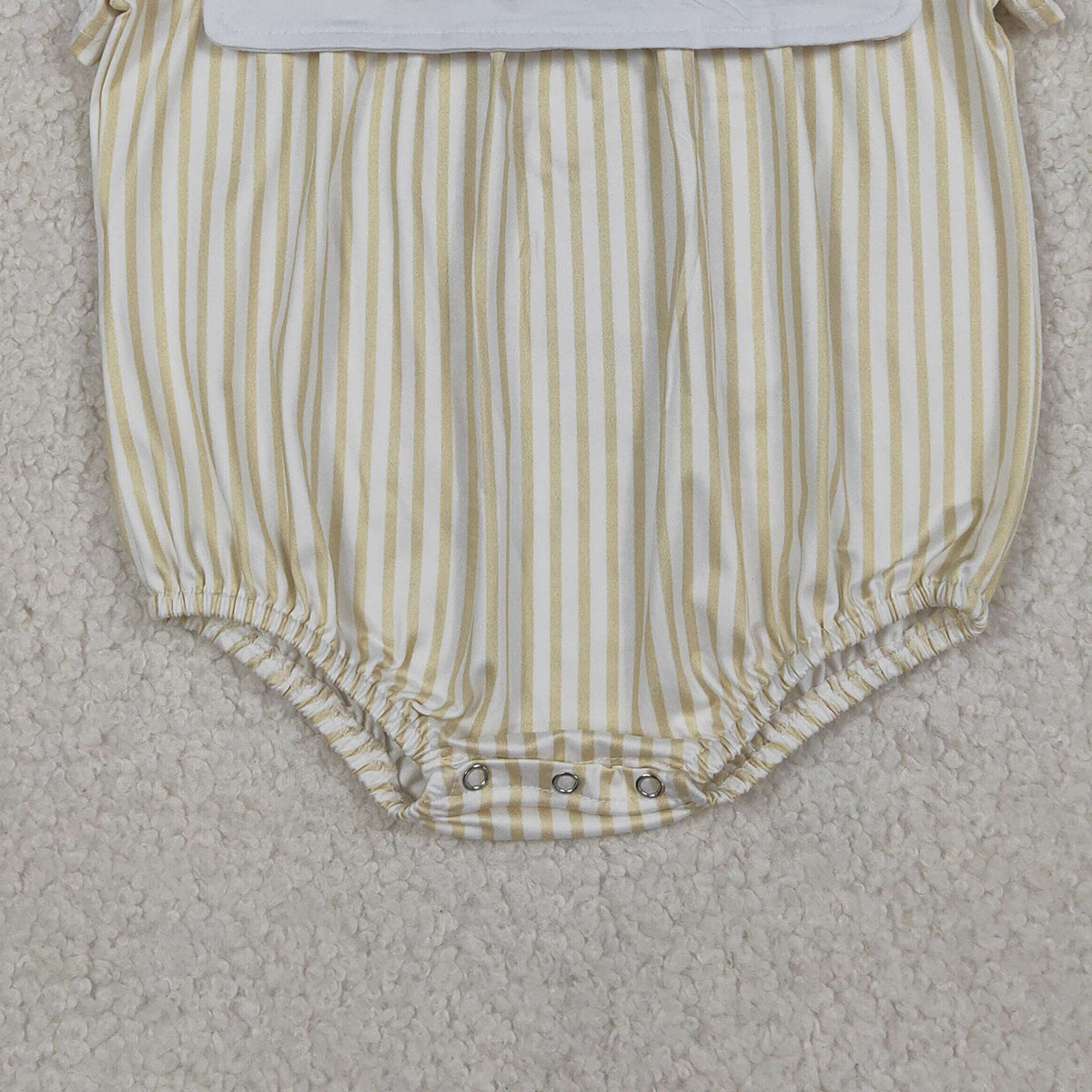 RTS NO MOQ SR3802 Embroidery Cross Baby Boys Sleeveless Romper with Yellow Stripe