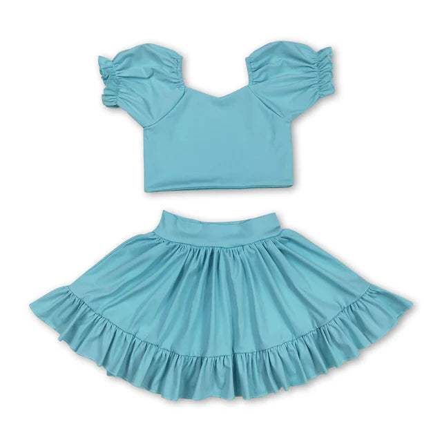 RTS NO MOQ Sibling Baby Girls Shirts Skirt Shorts Bottom Yoga Active Clothes Sets