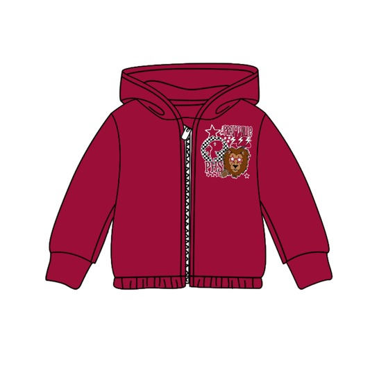 Custom moq 5 mix size milk silk baby girls clothes team red hooded long sleeve top-25.8.5