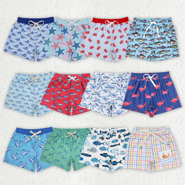 RTS NO MOQ baby boy clothes beach summer swim trunks