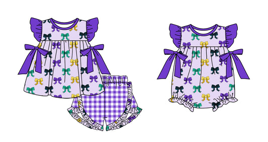 12.4 custom each style moq 5eta 4-6week Sibling Sister bow baby girl short sleeve shorts sets and rompers match design
